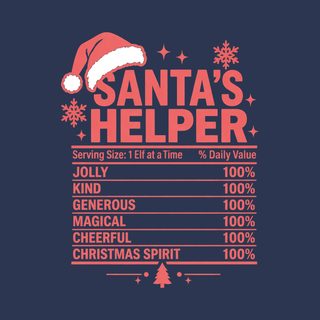 Santa's Helper Nutrition Label Christmas Tee Family Christmas Shirt