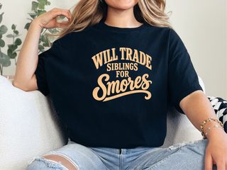 Will Trade Siblings For Smores Typography funny shirt - photo 4