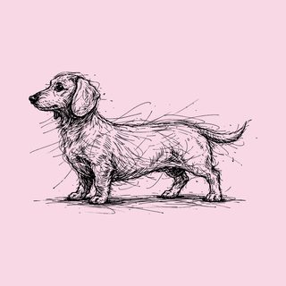 Dachshund Sketch Art Tee for Wiener Dog Lovers & Doxie Moms