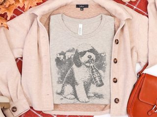 Sheepadoodle Drinking Beer doodle dog shirt - photo 8