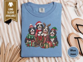 Bernedoodles Christmas Sleigh Group doodle dog shirt - photo 5