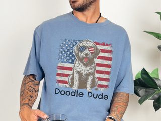 Doodle Dude American Flag doodle dog shirt - photo 5