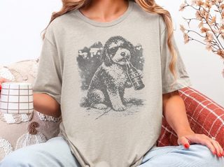 Aussiedoodle Drinking Beer doodle dog shirt - photo 8