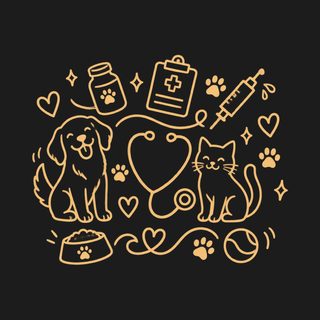 Veterinary Dog Cat Stethoscope Doodle Pigment-Dyed Comfort Colors funny shirt