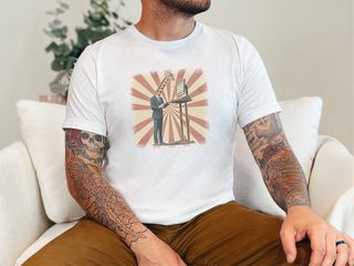Giraffe At Office Standing Desk funny shirt - photo 1