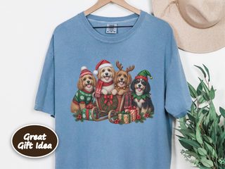 Christmas Cavapoo Sleigh Crew doodle dog shirt - photo 8