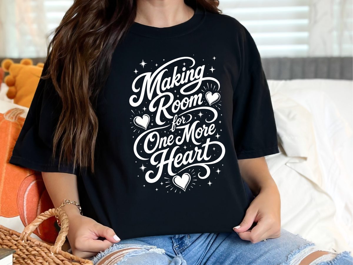 Making Room For One More Heart Comfort Colors Baby Reveal Shirt