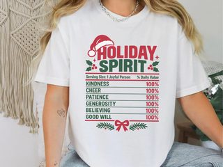 Holiday Spirit Nutrition Label funny shirt - photo 1