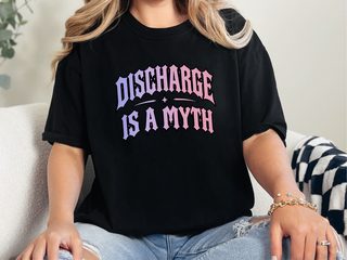 Discharge Is A Myth Gothic Text funny shirt - photo 2