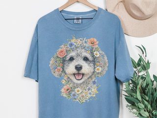 Comfort Colors Schnoodle Floral Face doodle dog shirt - photo 6