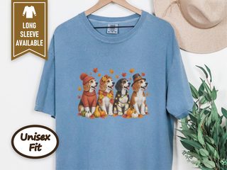 Four Beagle Autumn Dogs doodle dog shirt - photo 6