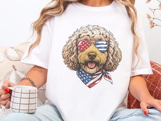 Patriotic Cockapoo Dog Portrait doodle dog shirt - photo 1