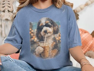 Comfort Colors Aussiedoodle Iced Coffee Cool Dog doodle dog shirt - photo 6
