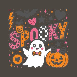 Halloween Ghost Spooky Cute Comfort Colors 1717 Vintage Wash Tee