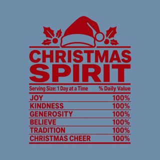 Christmas Spirit Nutrition Label Funny Christmas Holiday Party Tee
