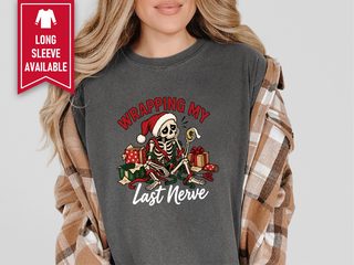 Skeleton Wrapping Last Nerve funny shirt - photo 3