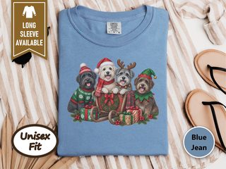 Schnoodle Christmas Sleigh Dogs doodle dog shirt - photo 5