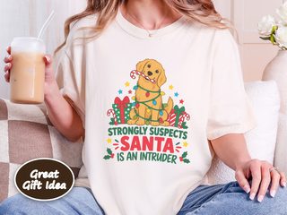 Golden Retriever Santa Intruder doodle dog shirt - photo 8
