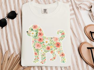 Comfort Colors Schnoodle Floral Silhouette doodle dog shirt - photo 7