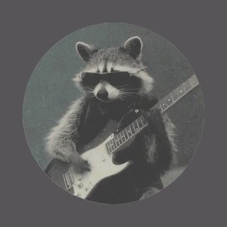 Rockstar Raccoon Electric Guitar Tee. Funny Trash Panda Shredding