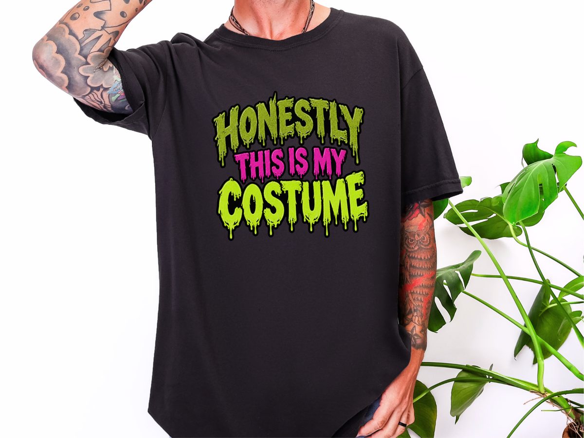 Slime Dripping Honestly Costume Text Funny Sarcastic T-Shirt