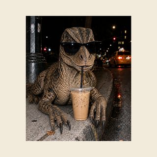 Dinosaur Drinking Iced Coffee Shirt Funny Dinosaur Lover Gift