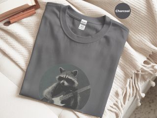 Raccoon Playing Electric Guitar funny shirt - photo 3