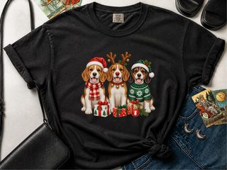 Christmas Beagles With Presents doodle dog shirt - photo 2