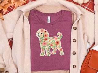 Maltipoo Floral Silhouette doodle dog shirt - photo 7
