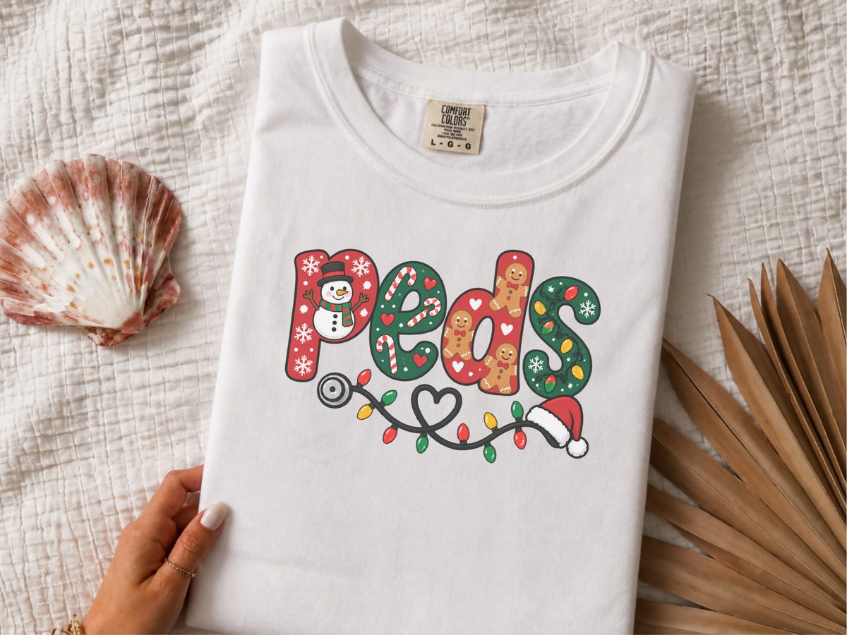 Christmas Peds Nurse Stethoscope Nursing Christmas Peds Nurse Shirt