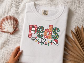 Christmas Peds Nurse Stethoscope funny shirt - photo 2