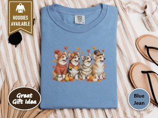 Colorful Autumn Corgi Dogs doodle dog shirt - photo 7