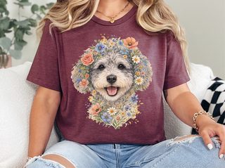 Schnoodle Floral Face doodle dog shirt - photo 5