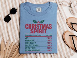Christmas Spirit Nutrition Facts Label funny shirt - photo 5