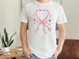 Pink Stethoscope Ribbon Heart funny shirt - photo 2