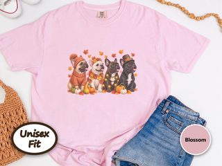 Autumn French Bulldogs Group doodle dog shirt - photo 4