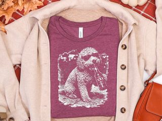 Golden Doodle Drinking Beer doodle dog shirt - photo 5