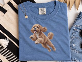 Flying Cavapoo Speed Lines doodle dog shirt - photo 7