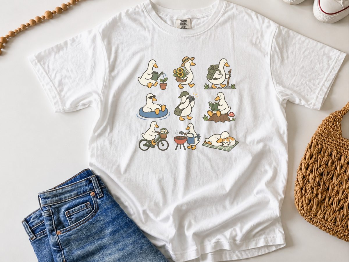 Whimsical White Duck Hobby Collection Comfort Colors Shirt