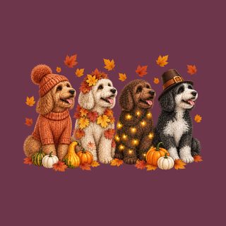 Colorful Autumn Cockapoo Lineup Fall Dog Shirt for Doodle Dog Mom