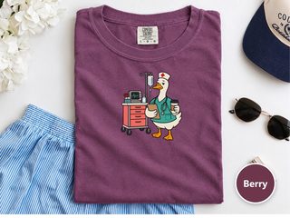 Tired Nurse Duck Medical Cart funny shirt - photo 7