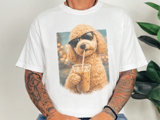 Comfort Colors Goldendoodle Iced Coffee Cool Dog doodle dog shirt - photo 4