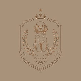 Cavapoo Royal Crest Vintage Style Dog Lover Pet Portrait Gift doodle dog shirt