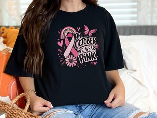 Pink Ribbon Butterfly Boho Rainbow funny shirt - photo 2