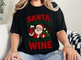 Winking Santa Wine Lover funny shirt - photo 3