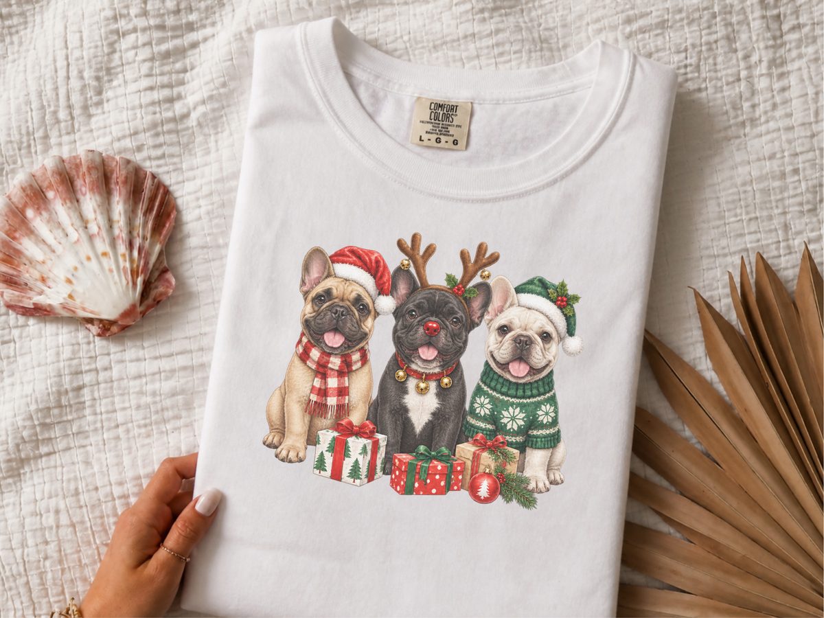 Three French Bulldogs Christmas French Bulldog Christmas Shirt