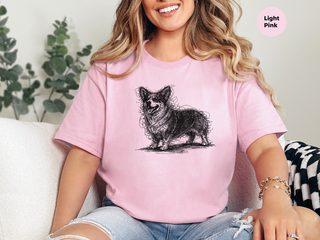 Pembroke Welsh Corgi Sketch funny shirt - photo 5
