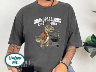 Grandpasaurus King Of Grill T-rex funny shirt - photo 5