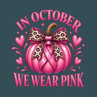 Pink Pumpkin Leopard Bow Ribbon Cancer Awareness Support Shirt