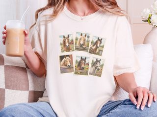 Vintage Horse Postage Stamp Collage funny shirt - photo 8